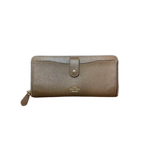 Coach Multifunction Wallet Large Brown Leather C Print Monogram Removable Insert - Picture 2 of 16